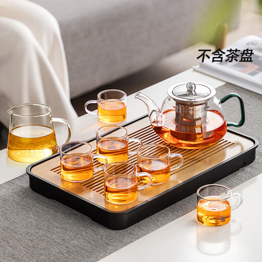 Mingguang glass tea set complete set of teacup teapot set household kung fu tea set with male cup tea set