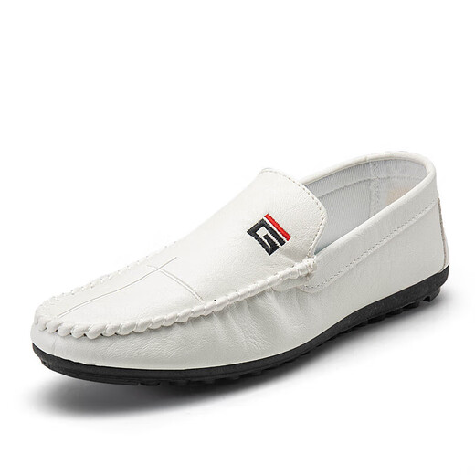 Red Dragonfly printemps 2025 Nouvelles chaussures Doudou Chaussures en cuir masculin Version coréenne Chaussures de conduite Chaussures lazy Tendance sociale Chaussures masculines décontractées blanc 9880 44 Recommandé pour prendre une taille plus grande