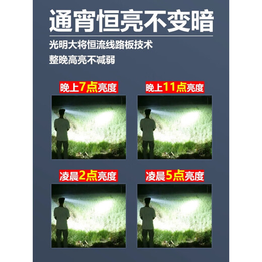 Guangming General La fuerte luz de carga de la luz de Guangming General Batería de litio de litio a largo plazo de larga distancia montada en la cabeza de largo alcance Batería de litio