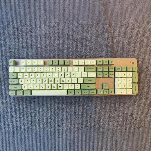 Logitech original K845 K835 Teclado mecánico con cable Eje de té negro de té negro Oficina de computadora de retroiluminación 9 Nuevo o más o menos blanco/blanco Capazón verde