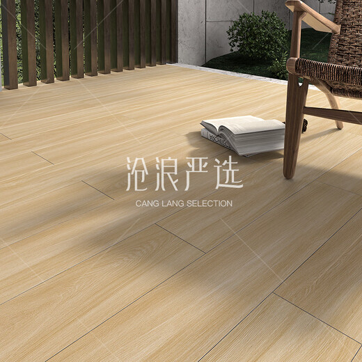 
Canglangting outdoor fish bone wood grain brick log style outdoor courtyard garden terrace anti-slip imitation solid wood balcony Japanese ceramic tiles 12213
