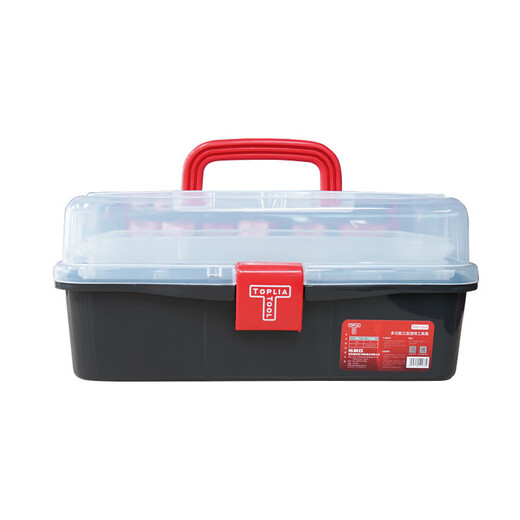 TOPLIA multifunctional three-layer transparent tool box portable repair tool box portable parts box RB011004