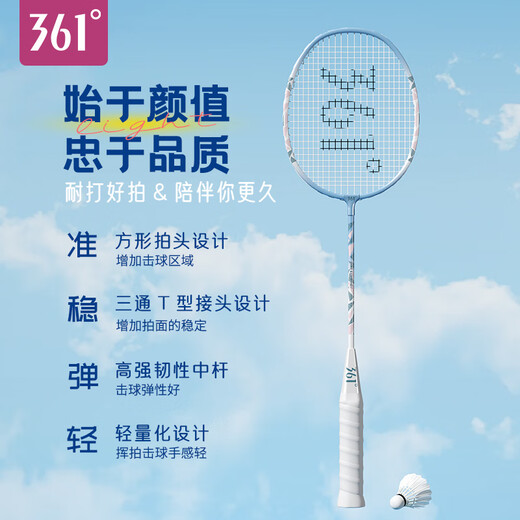 361°羽毛球拍对拍入门款套装超轻耐打训练比赛成人学生双拍