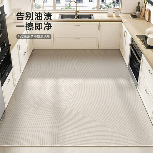 咏幻厨房地垫2024新款全铺pvc防水地毯防滑防油耐脏可擦免洗地面专用 15917-清鸢 定制咨询客服50元/