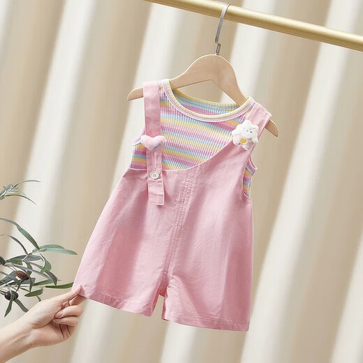 G.Duckkids Little Yellow Duck Clothing Children Girls Couts Suit Summer 2025 New Children's Clothy Fina delgada Baby Summer Ropa rosa 100 Recomendada por 2 ~ 3 años [90-100 cm] CM