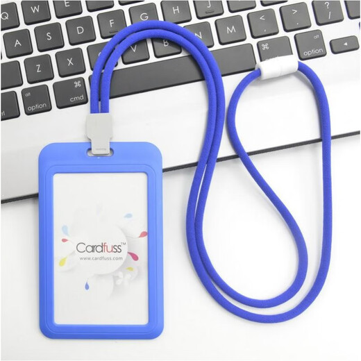 虎罗罗时尚圆绳挂绳吊牌员工牌公交卡工作牌工作证校园卡套卡带学生公交 C5白色横版+9734白色圆绳