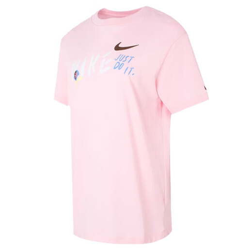 耐克（NIKE）女装运动套装25夏新款舒适透气时尚印花短袖T恤宽松五分裤 两件套 FJ7714-690+HM6983-133 L