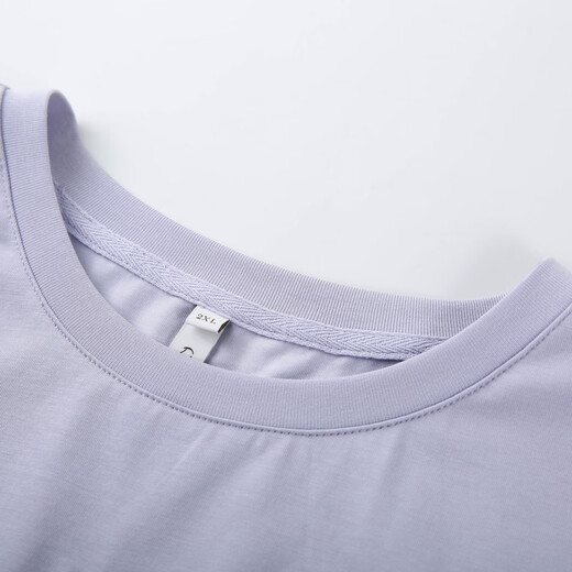Show de fibra [Camiseta versátil de empalme de encaje sensual de diseño] Gran tamaño de grasa de mujer MM2025 Summer Nuevo estilo 1591 Purple 3xl