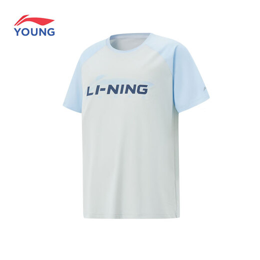 Li Ning shopping mall same style | Li Ning boys training clothes cool sun protection clothes short-sleeved T-shirt 2025 new children's sportswear Glacier Blue/Zhuo Pu Blue 175