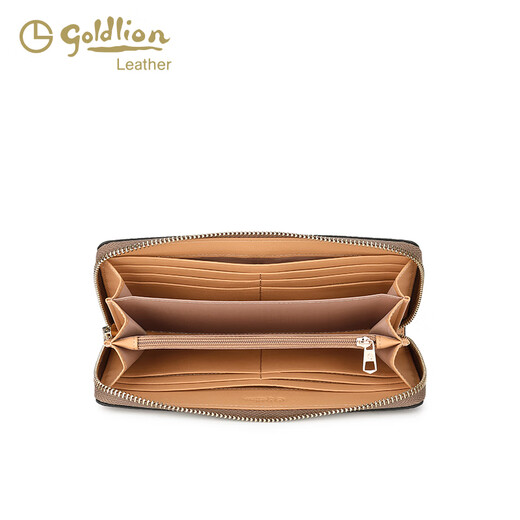 GY goldlion wallet long women's light luxury new fashion clutch printed multi-function coin wallet women's wallet handbag khaki
