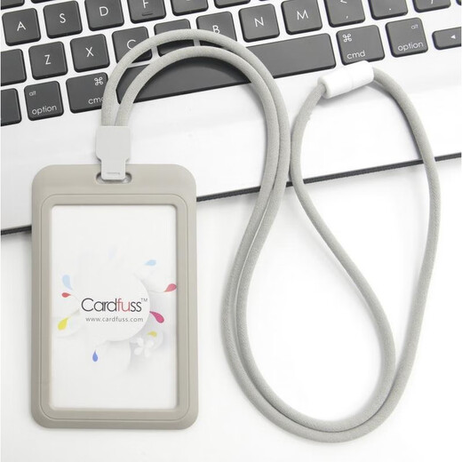 虎罗罗时尚圆绳挂绳吊牌员工牌公交卡工作牌工作证校园卡套卡带学生公交 C5白色横版+9734白色圆绳