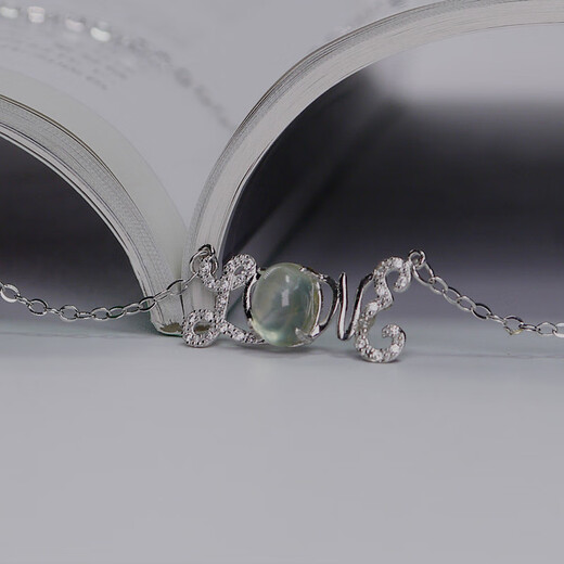 Lieruiyunshangbodhi natural prehnite inlaid 925 silver necklace lapis lazuli love necklace simple Korean version