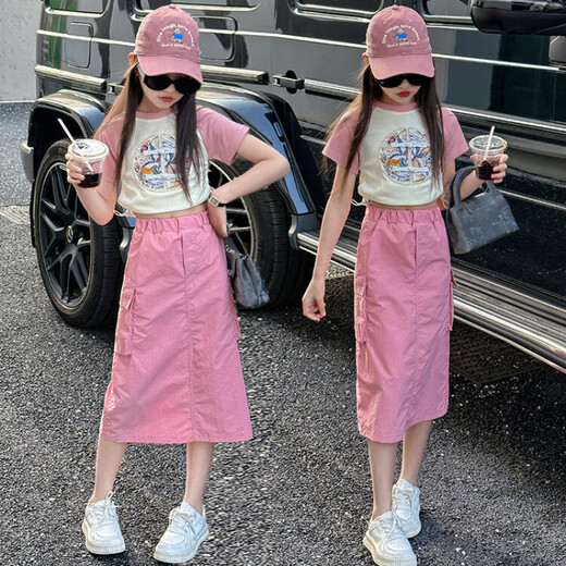 佐绯络9227女童夏装套装2025洋气中大童夏季新中式短袖半身裙两件套 白色单 中式短袖 120 建议身高103-112cm左右