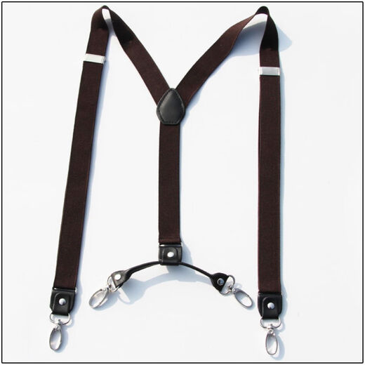 Changyin four-clip strap clip hook overalls 2.5cm wide suspender belt Fashion hook suspender clip trendy hook black 2.5cm