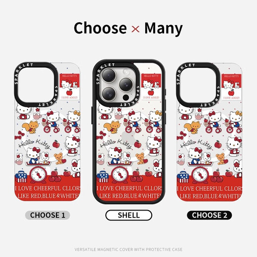 Beau Ten Cent (MSMF) Sanrio Apple Magnetic Phone Case Magsafe Cartoon Cute Girl Heart Katie Cat Advanced Wireless Charges Deux-en-1 Case de protection anti-automne pour femmes applicable [acrylique magnétique] Pudding Dog-BG694G iPhone14pro