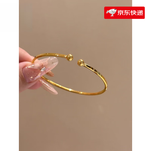 Fat Donglai's same style 18k gold-plated thin bracelet gold-colored extremely fine aperture round bead bracelet for women gold-plated exquisite round bead bracelet