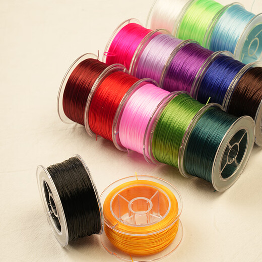 XPEL Bracelet Elastic Rope Bead Rope Flat Silk Bead Wenwan Cord Wear-resistant Crystal Beads Bracelet Rope Special Line 0.8mm White Elastic Cord 90 Meters