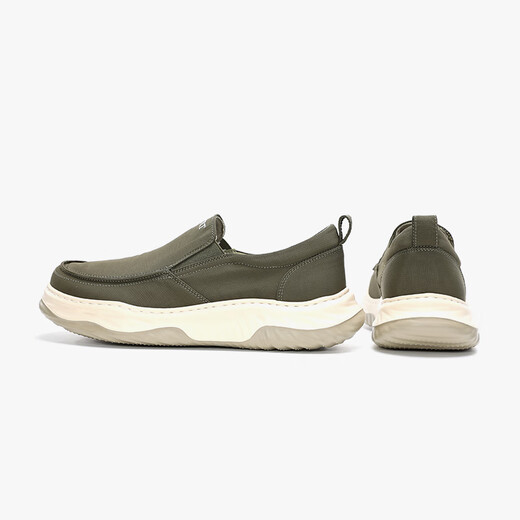 Walker Shop-Leinwandschuhe für Männer im Sommer Neue einbeinige Pedalfuß fauler Schuhe [atmungsaktives Eis Seidentuch] Leichtes altes Peking-Stoff Schuhe Grün 39