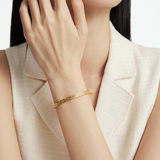 Chow Tai Fook's Broken Gold Bracelet Bracelet Lady Bracelet Birday Gift (Frais de travail: 1620 min) EOF1476 58 mm Full Gold Environ 18,58g