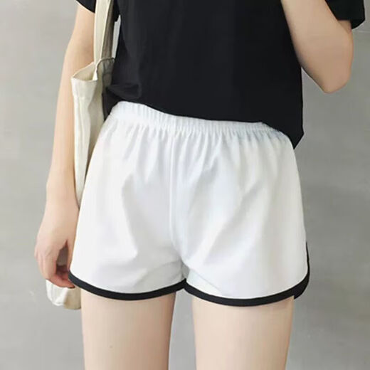 Gray sports shorts for women in summer wear high waist slim casual and versatile wide-leg jogging fitness yoga hot pants Royal Patty D01 gray L