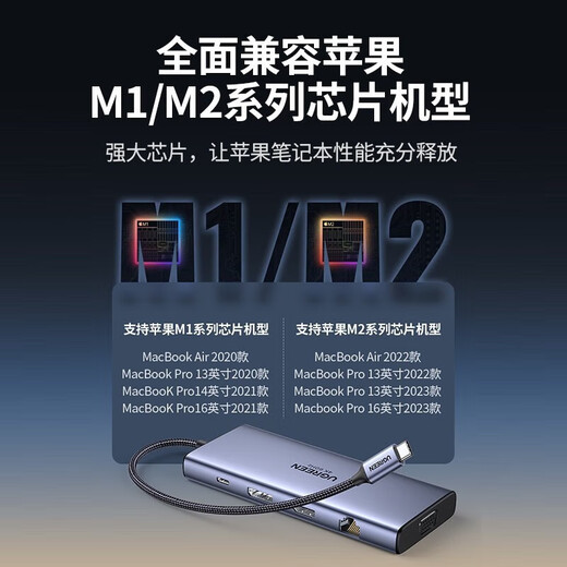 绿联 Type-C扩展坞转HDMI有线网卡转换器雷电3拓展坞HUB分线器适用苹果mac笔记本 9合1 【四屏异显 4K60hz】15602