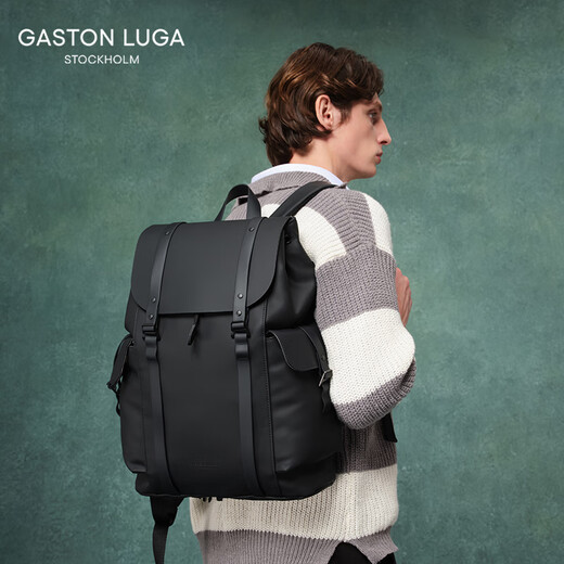 GASTON LUGA Backpack 16-inch Backpack Large Capacity Travel Computer Bag Campus Style School Bag Valentine's Day Gift Elegant Black