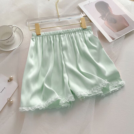 Victoria's Secret Pajamas Women's Princess Style Summer Ice Silk Short Sleeve Shorts Home Clothes Suit Lace 2025 New YX9214 M Female Recommended Weight 80-105Jin Jin is equal to 0.5 kg