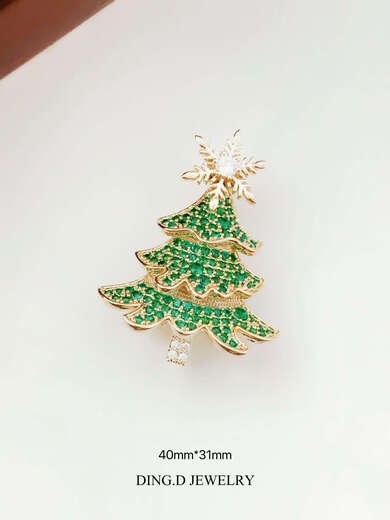 Feiyu exquisite niche design Christmas tree rotatable brooch women's light luxury high-end cute brooch