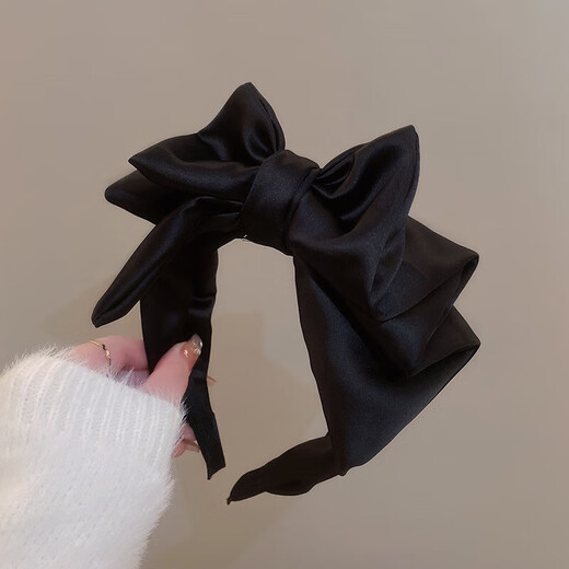 Oversized bow headband for women, high-end Internet celebrity face wash hairband, simple and versatile outdoor hairband, black bow headband