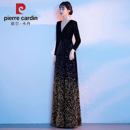 Pierre Cardin's new large choir dress, student singing red song, long dress, poetry recitation, adult choir conductor performance dress, red S