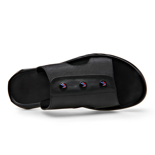 Nosskiss International Luxury Brand Herrenschuhe und Pantoffeln High-End-Sandalen für Männer bequeme, rutschfeste Flops modisch und vielseitig Strand Drag Black [Markengeschenkbox] 40