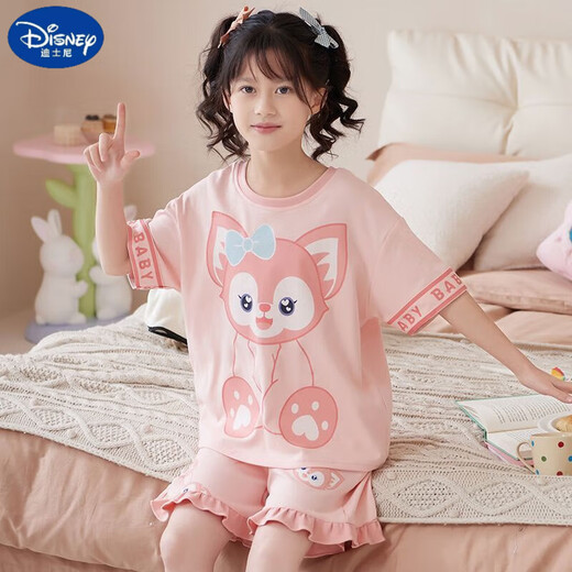 迪士尼（Disney）甜美可爱女童家居服套装优质棉少女款夏季短袖短裤甜美睡衣女孩 687莫代尔 160 大童XL码 建议身高160-170CM