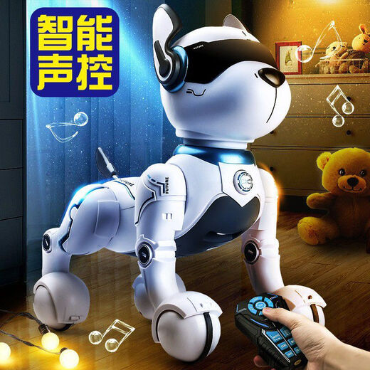 
Children's Wangwang team intelligent sensing dancing robot voice control remote control programming stunt robot dog boy toy dog ​​A116-B new robot dog button control white