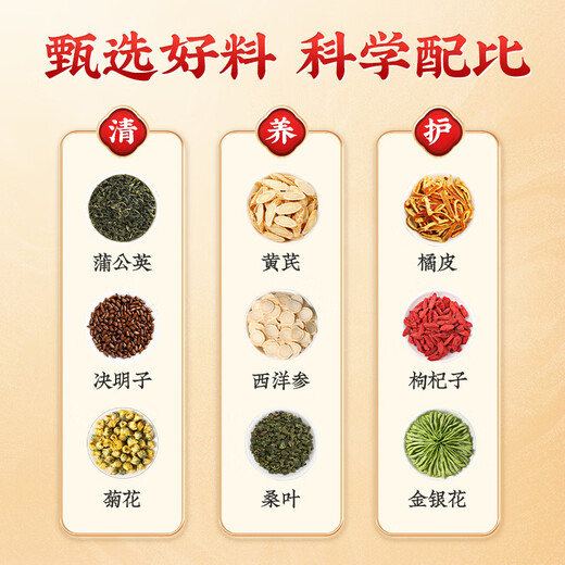 同仁堂西洋参黄芪菊花枸杞茶陈皮护决明子肝金银花护熬夜养生茶150g