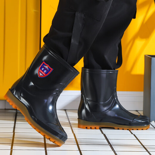 Dadong (Dusto) Neue mittlere und kurze Röhrenregenstiefel für die schwarze Küche der Männer wasserdichte PVC Oxford Foot Gummi Schuhe Arbeitsschutzschuhe Herrenregen Stiefel Tarnung 9928 36 36 36 36 36 36 36 36 36 36