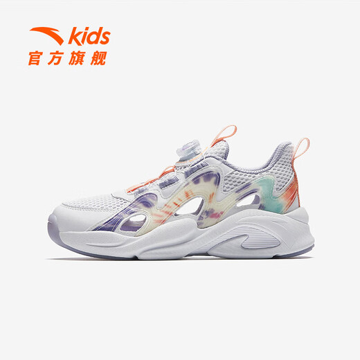 ANTA Children's Sandals Girls' Shoes 2025 Summer New Overbearing Frame Shoes Sports Shoes Baotou Beach Sandals Girls White/Yangxu Purple-6 33
