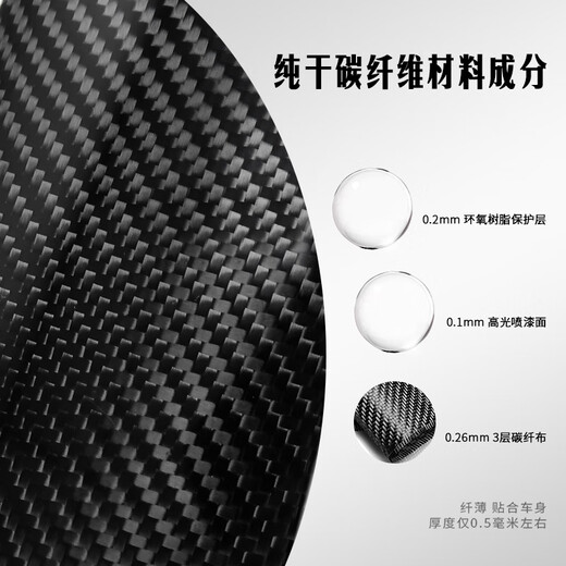 适用21-24款新猛禽F150改装真碳纤维后视镜盖中控方向盘内外装饰 1421-24款F150 新猛禽真碳纤维-