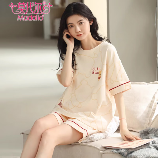 Pyjama modal pour les femmes en été, nouveaux shorts en coton pur, un style mignon d'été mignon et doux peut être porté à l'extérieur des vêtements maison YZ-9892 9885 l recommandés 100-120jin [Jin est égal à 0,5 kg]