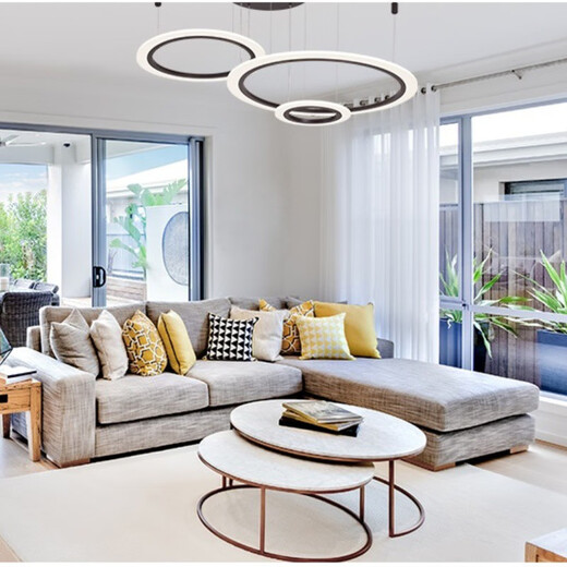 Opple lighting modern simple chandeliers concentric two-ring eccentric three-ring four-ring living and dining room bedroom star ring series 1585 star ring eccentric four-ring 118 watts