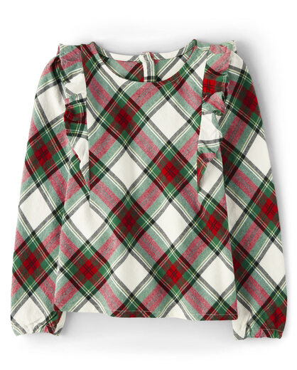 GYMBOReeGymboree and Toddler Printed Long Sleeve Shirt, Snow Plaid Piaopiao, 2T Snow Plaid Piaopiao 2T