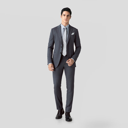 VICUTU suit men's spring new comfortable business casual versatile suit gray blue 170B (suit)