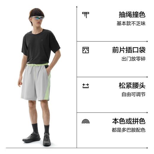 Banana cold skin 501Cool men's water-resistant splicing shorts cool and quick-drying sun protection stain-resistant sports pants in summer