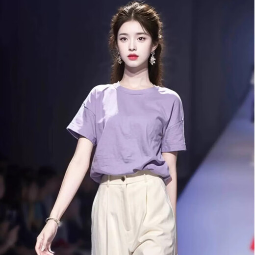 欧迪惠（Oudihui）2025年新款休闲裤女夏季松弛感穿搭冷淡系法式时尚衣服套装女裤子 上衣+裤子 M