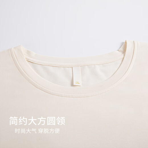 猫人睡衣女夏季带胸垫莫代尔薄款短袖七分裤冰丝宽松大码两件套家居服 芋紫 6210 L 【推荐110-120斤】