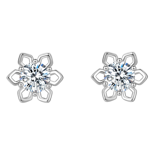 Saturday Fortune Small Silver Flower Petal Earrings Women's S925 Silver Earrings Birthday Gift J0912154 Pair