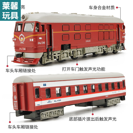Sang Shu Simuliertes nostalgisches Dongfeng 4B Internal Brennsteuermotor -Legierungs -Zug Modell 1:87 Kinder Ornamente Car Green Lokomotive Dongfeng Zug [Lokomotive + Wagen] Rot [Box]