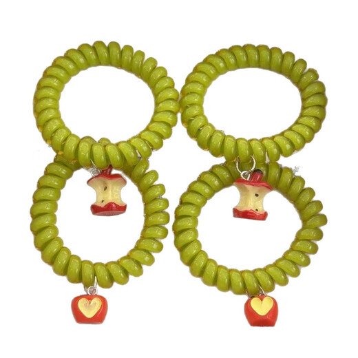 Juvia Apple Phone Cord Headband Women's Hair Tie Rubber Band Hair Accessories 2025 New Style Ponytail Will Not Hurt Hair Rope Leather Cover Headgear JYFQ191 Apple Headband Bracelet 2-piece Set