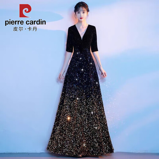 Pierre Cardin's new large choir dress, student singing red song, long dress, poetry recitation, adult choir conductor performance dress, red S