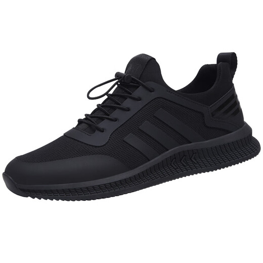 
Men's shoes Spring 2025 new trendy black mesh breathable casual versatile men's shoes men's sneakers autumn style all black leather 9852 38 standard sports code men's style
