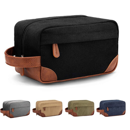 QDZX Toiletries Bag Men's Travel Toiletries Storage Bag Portable Large Capacity Retro Shaving Cosmetic Bag 111